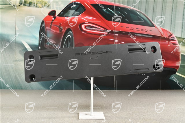 Front bumper number / Licence plate support, large, Black
