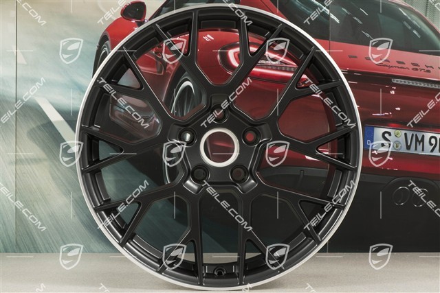 20+21-inch wheel rim set RS Spyder, rims: front 8,5J x 20 ET50 + rear 11,J x 21 ET67, black satin matt