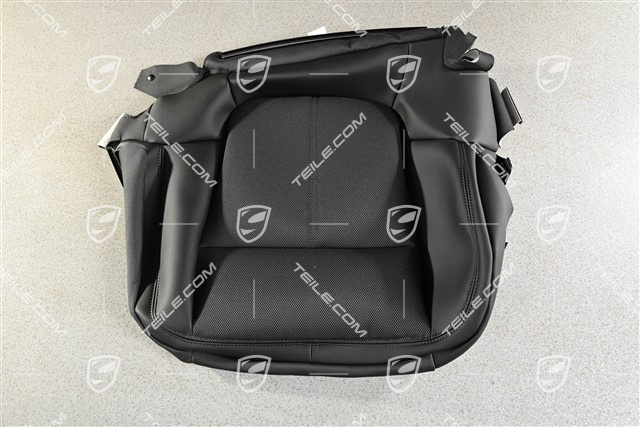 Sitzkissenbezug, Leder, Schwarz, L