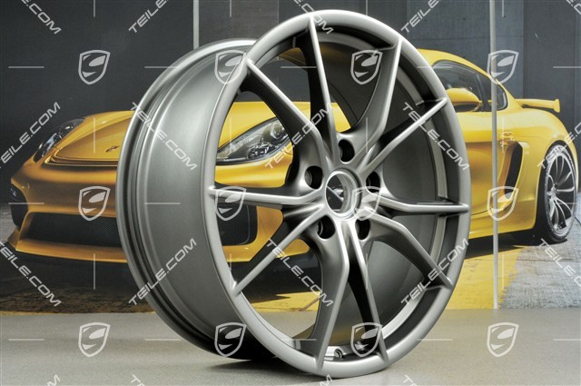 20-inch wheel rim set Carrera S IV, 8,5J x 20 ET49 + 11J x 20 ET56, for winter wheels, C4/C4S/GTS, Platinum satin-mat