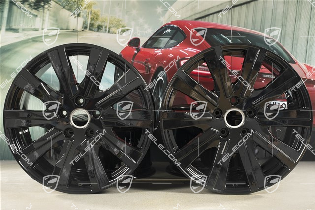 20-inch Taycan Tequipment Design wheel rim set, 9J x 20 ET54 + 11J x 20 ET60, black high gloss