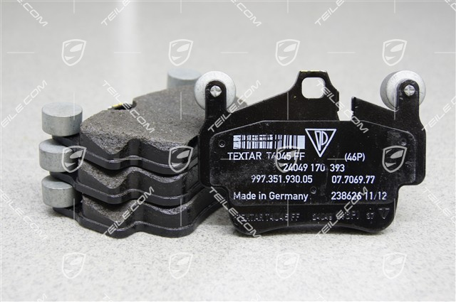 Front brake pad set, C2/ rear C2S/C4S/GTS/4GTS, L+R