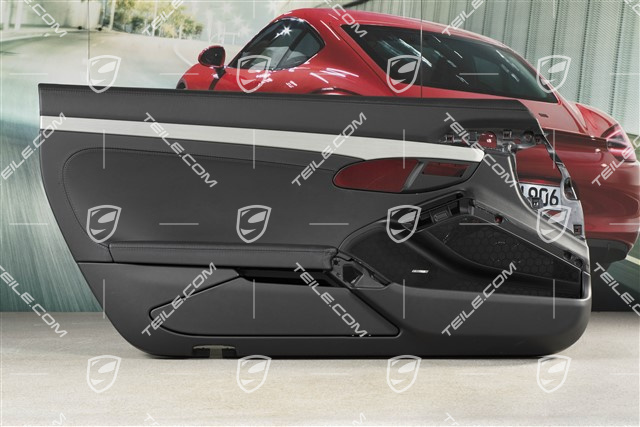 Türverkleidung, BOSE / Zierblende Türtafel in Alu-gebürstet, Sitzpositions-Steuerung, Leder Schwarz, L