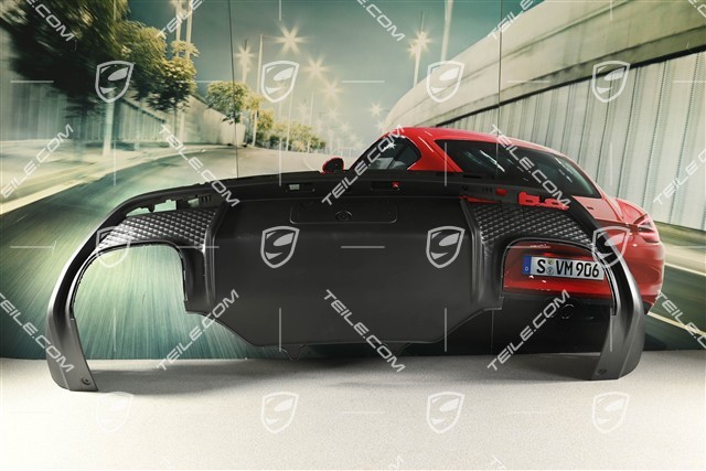 Rear bumper, lower lining, Matt Black