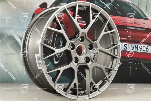 20+21-inch wheel rim set RS Spyder, rims: front 8,5J x 20 ET50 + rear 11,J x 21 ET67, platinum satin matt
