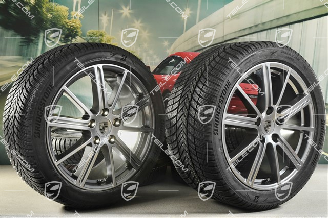 20" Panamera Turbo Koła zimowe, komplet, felgi 9,5J x 20 ET71 + 10,5J x 20 ET71 + opony zimowe Bridgestone 275/40 R20 + 315/35 R20, Adamantium