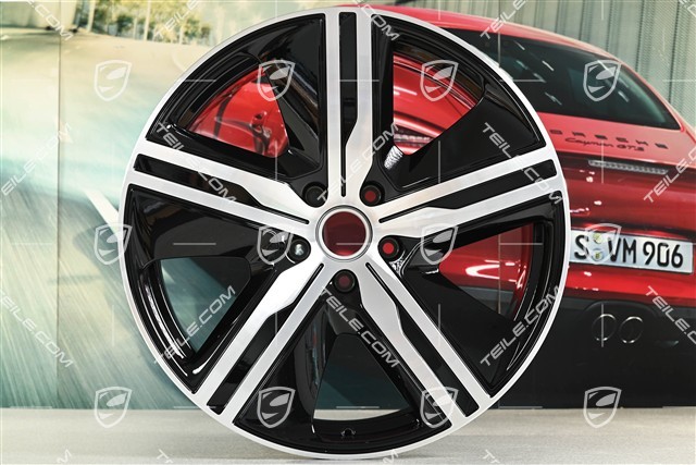 22-inch Macan Exclusive Design wheel rim set, 9J x 22 ET29 + 11J x 22 ET47, black high gloss