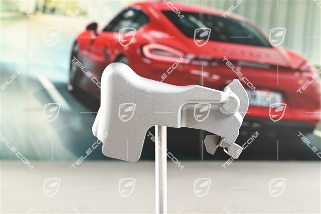 Cover trim / rosette for front seat hinge, inner, Silvergrey Metallic, L