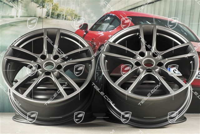 20-inch Cayenne COUPE Sport wheel rim set, 10,5J x 20 ET55 + 9J x 20 ET50, Platinum satin-mat