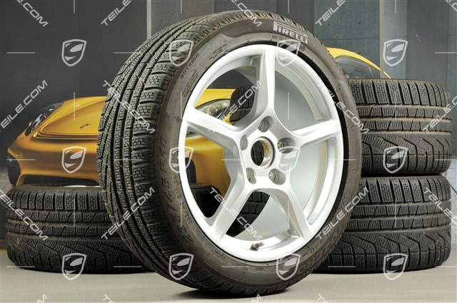 18" Boxster koła zimowe komplet, 8J x 18 ET57 + 9J x 18 ET47 + opony zimowe Pirelli Sottozero II 235/45 R18 + 265/45 R18, z czujnikami ciśnienia RDK