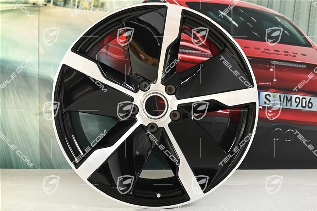 21" Felge Taycan Exclusive Design, 11,5J x 21 ET66, hinten, schwarz hochglanz, L