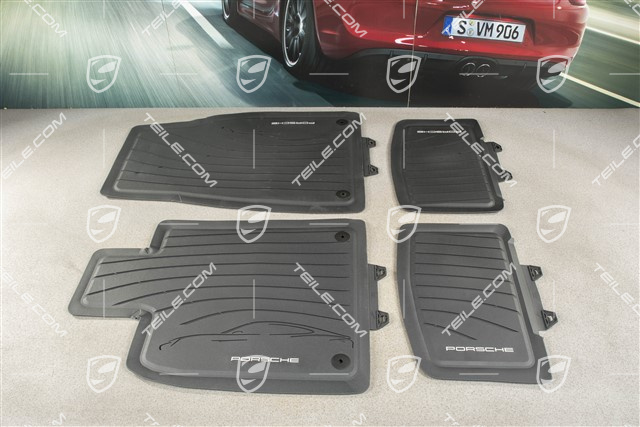 Gumowe dywaniki "na każdą pogodę", zestaw, czarny