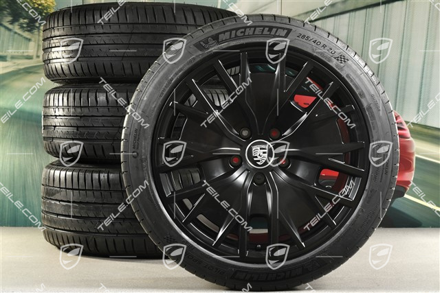 20-inch Turbo S Aero Design summer wheel set, rims 9J x 20 ET54 + 11J x 20 ET60, Michelin summer tyres 245/45 R20 + 285/40 R20, in black satin-mat