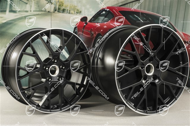 20+21" Komplet felg RS Spyder, felgi: przednie 8,5J x 20 ET50 + tylne 11,5J x 21 ET67, czarny satynowy półmat