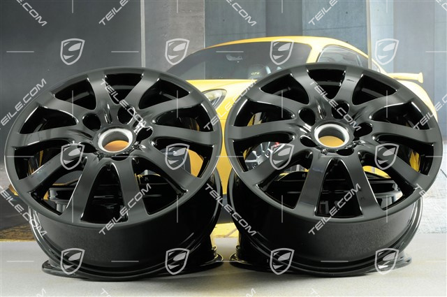 17" Felgensatz Cayenne V6, 7,5J x 17 ET53, schwarz hochglanz