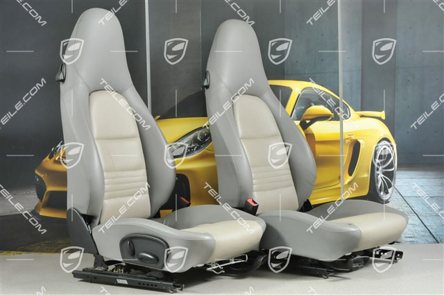 Seats, manual adjustable, Leatherette, Graphite grey, set (L+R)