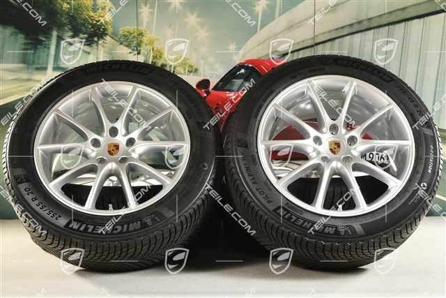 20-inch Cayenne COUPE Design winter wheel set, rims 9J x 20 ET50 + 10,5J x 20 ET55 + NEW Michelin winter tyres 255/55 R20 + 295/45 R20, with TPMS