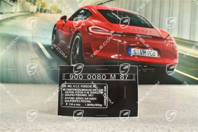 Notice sticker, Refrigerant