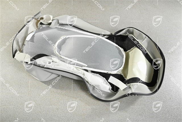 Front seat backrest cover, sport seat, vented, chalk, R