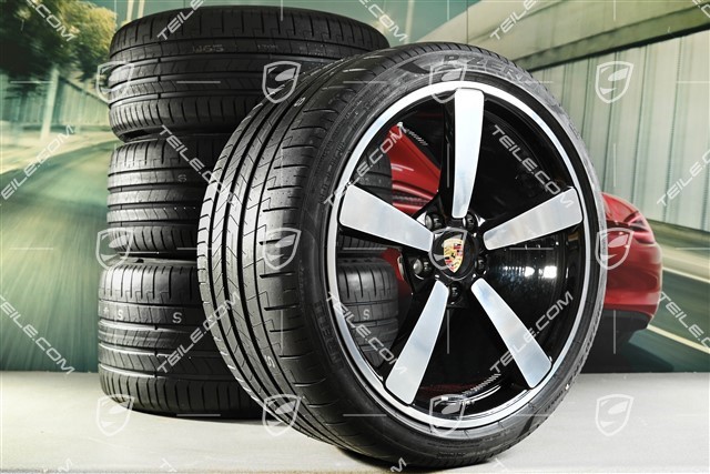 20-inch + 21-inch Turbo Exclusive Design summer wheel set, rims 9,5J x 20 ET44 + 12J x 21 ET70 + Pirelli summer tyres 255/35 R20 + 315/30 R21, black high gloss