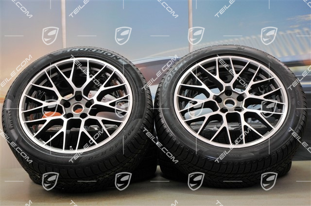 20" "RS Spyder Design" Winterräder Satz, Felgen 9J x 20 ET26 + 10J x 20 ET19 + NEUE Pirelli Winterreifen 265/45 R20 + 295/40 R20, mit RDK-Sensoren