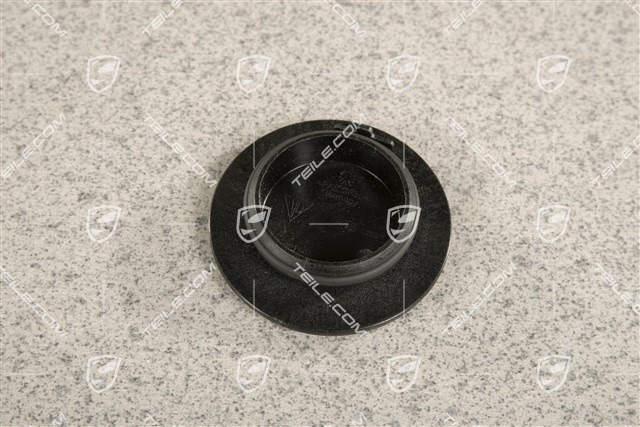 Zierdeckel für Zentralverschluss, Turbo, farbiges Porsche Wappen, Schwarz-matt