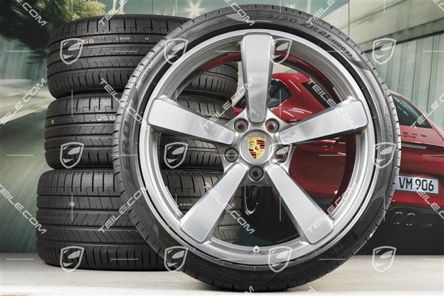 20"+21" koła letnie, komplet Carrera Exclusive Design, felgi 8,5J x 20 ET53 + 11,5J x 21 ET67 + opony letnie Pirelli 245/35 R20 + 305/30 R21, z czujnikami ciśnienia