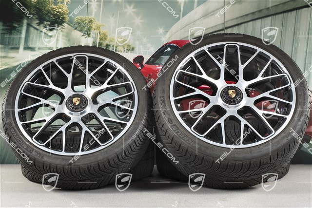 20" Turbo S Koła zimowe komplet do Turbo S, centralnie mocowane, felgi 8,5J x 20 ET51 + 11J x 20 ET59 + NOWE opony zimowe Michelin Pilot Alpin PA4 245/35 R20+295/30 R20, czujniki ciśnienia