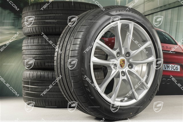 19-inch summer wheels set "Panamera S", rims 9J x 19 ET64 + 10,5 J x 19 ET62 + NEW Pirelli summer tires 265/45 R19 + 295/40 R19