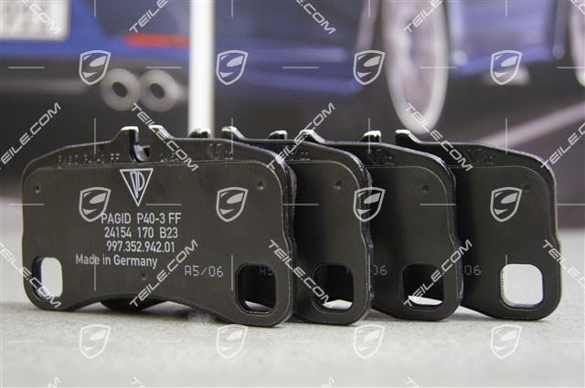 Brake pad set (L+R), GT3, for standard and ceramic brakes