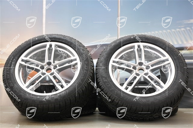 19" "Macan Sport" Winterräder Satz, Felgen 8,5J x 19 ET21 + 9J x 19 ET21 + NEUE Dunlop Winterreifen 235/55 R19 + 255/50 R19, mit RDK-Sensoren