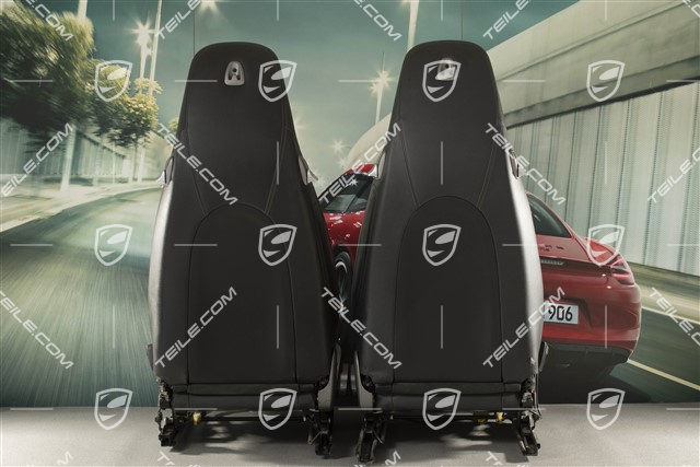 Seats, manual adjustable, leatherette, black, set (L+R)