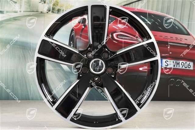 22" Cayenne Coupé Sport Classic Felgensatz, Felgen 10J x 22 ET48 + 11,5J x 22 ET52, schwarz hochglanz