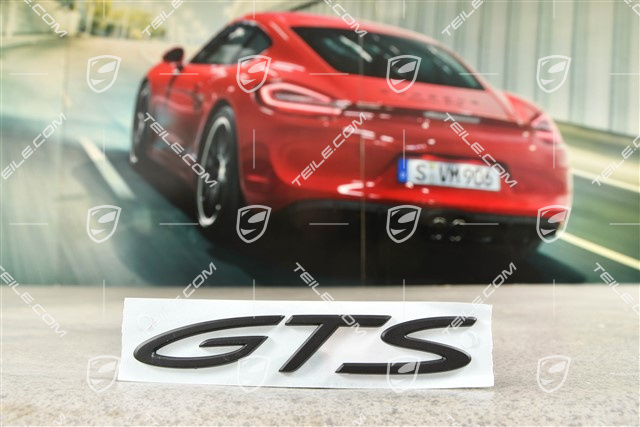 Badge Logo Emblem "GTS", Black matte