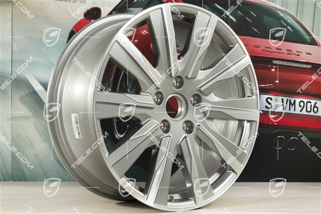 20" Taycan Tequipment Design Felgensatz, 9J x 20 ET54 + 11J x 20 ET60, platinsilber