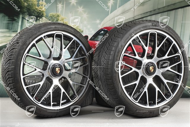 20" Turbo S Koła zimowe komplet do Turbo S, centralnie mocowane, felgi 8,5J x 20 ET51 + 11J x 20 ET59 + NOWE opony zimowe Michelin Pilot Alpin PA4 245/35 R20+295/30 R20, czujniki ciśnienia