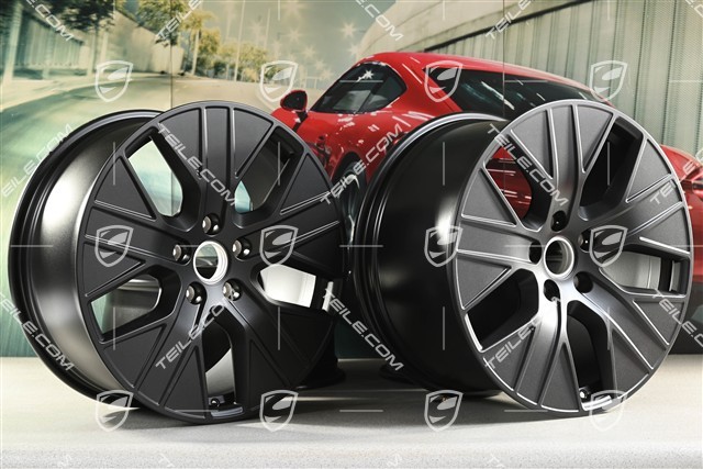20" komplet felg Turbo Aero, 9J x 20 ET54 + 11J x 20 ET60, czarny satynowy półmat