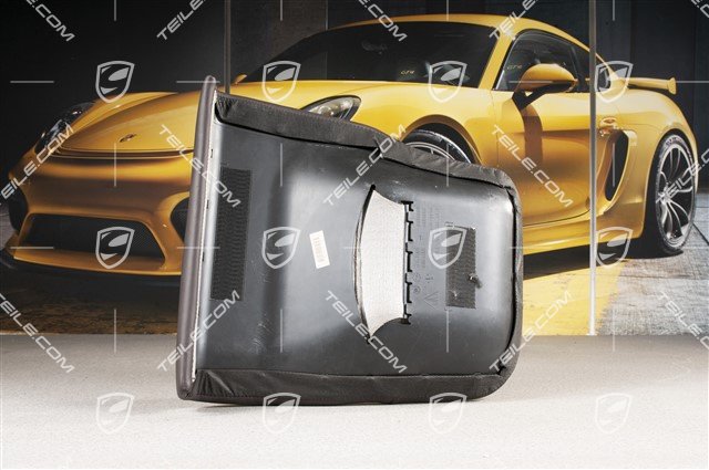 Back seat lower / cushion, Cabrio, draped leather, Cocoa, L