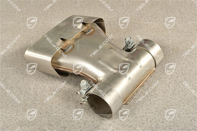 Tail pipe, oval, brushed steinless steel