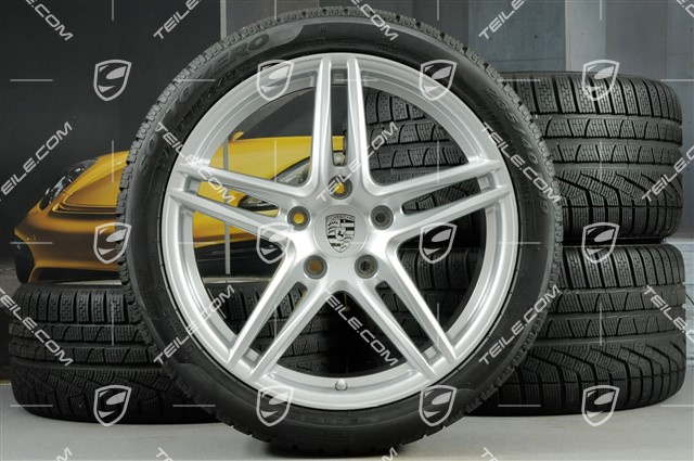19" Winterräder Satz "Carrera", Felgen 8,5J x 19 ET50 + 11J x 19 ET77 + NEUE Pirelli Sottozero II Winterreifen 235/40 R19 + 295/35 R19
