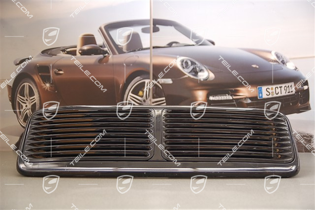 Rear spoiler grille, 2-piece, incl. centre part and reinforcement, Carrera S