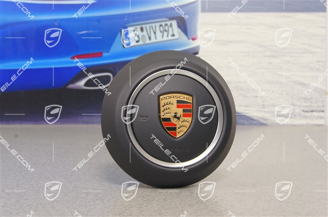 Airbag kierowcy / poduszka powietrzna, Skóra, Czarny/Galvano Silver Airbag kierowcy / poduszka powietrzna, Skóra, Czarny/Galvano Silver