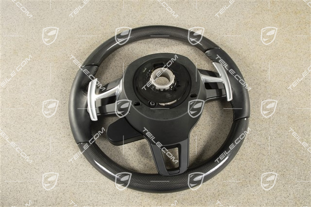 Multifunction steering wheel, "Turbo" equipment, PDK, heated, leather + Carbon, black