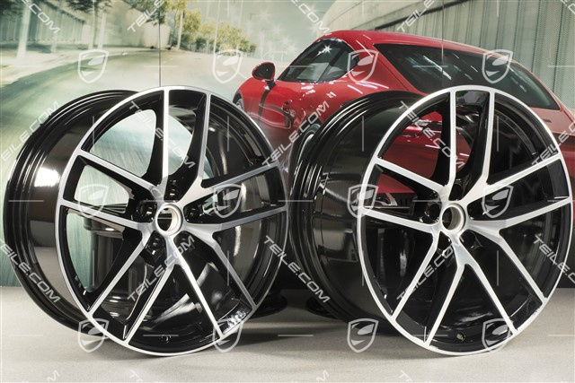 20-inch wheel rim set Macan S, 9J x 20 ET26 + 10J x 20 ET19, black