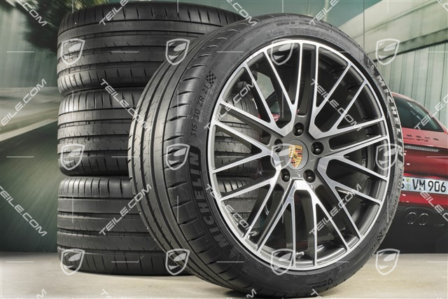 21-inch Turbo V summer wheel set, wheel rims 9,5J x 21 ET71 + 11,5J x 21 ET69 + NEW Michelin summer tyres 275/35 R21 + 315/30 R21, with TPMS