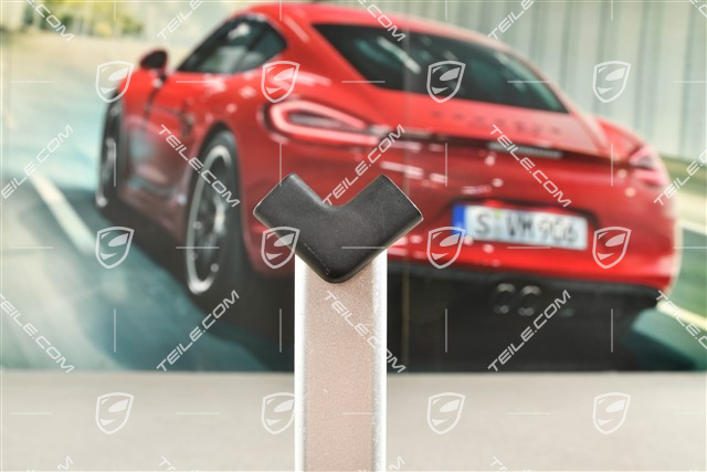 Plastic trim piping connecting piece, Upper, Black, L=R