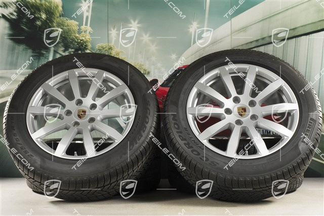 19-inch Cayenne S winter wheel set, rims 8,5J x 19 ET47 + 9,5J x 19 ET54 + Pirelli winter tyres 255/55 R19 + 275/50 R19, with TPMS