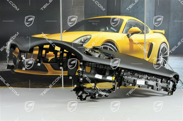 Konsola / deska rozdzielcza, skóra, czarna