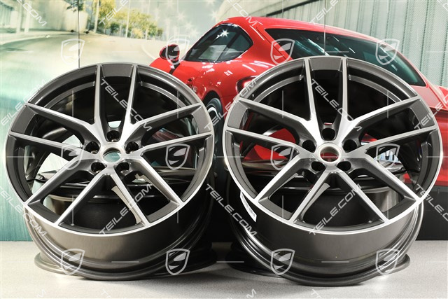 20-inch wheel rim set Macan S, 9J x 20 ET26 + 10J x 20 ET19, Titanium