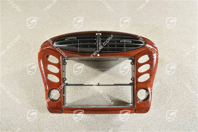 Retrofit kit mounting frame with trim moulding set, dark maple rootwood